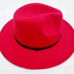 True Red Hat. Men women Wide Brim Fedoras Felt Hat